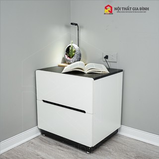[ NGUYÊN KHỐI ]Kệ tủ đầu giường đen trắng KN Homedecor ,Tab đầu giường ,Tủ Đầu Giường Gỗ MDF TG_MS13