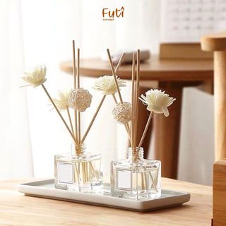 Hoa khuếch tán tinh dầu kèm que mây, quả cầu mây khuếch tán