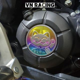 Tem titan logo mèo thần tài dán xe máy