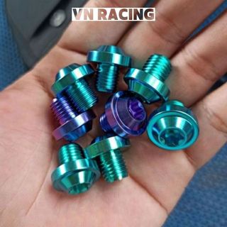 Ốc chân gương titan GR5 10li10 đầu dù gắn nhiều dòng xe tương thích