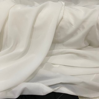 Vải Lụa Lót Mỏng Trắng Khổ 1m48 - Chất Mềm Mại, Rũ, Mỏng Trong, Đàn Hồi Nhẹ - Làm Lót Váy Đầm, Túi