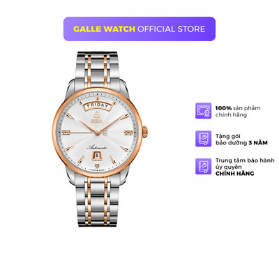 Đồng hồ cơ nam Ernest Borel N0401G0A-MN2N sang trọng, mặt kính Sapphire, chống nước 5 ATM, dây thép đeo tay, chính hãng