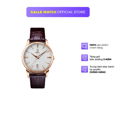 Đồng hồ cơ nam Ernest Borel N0432G0C-MR2L thanh lịch, mặt kính Sapphire, chống nước 5 ATM, dây da đeo tay, chính hãng