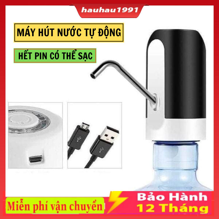 Vòi bơm hút bình nước bình rượu điện tự động có sạc USB