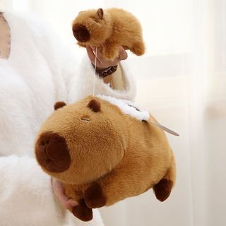 Gấu bông Capybara mẹ cõng con, mông tím đáng yêu