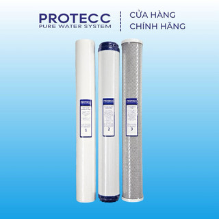 Bộ 3 lõi lọc thô 20 inch protecc chính hãng - dài 50cm - lõi lọc thô đầu nguồn 20 inch