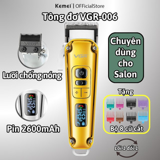 Tông đơ cắt tóc chuyên nghiệp VGR 006 lưỡi ceramic chống nóng, tăng đơ hớt tóc cho salon và gia đình