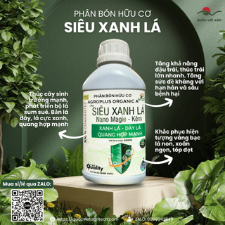 Phân bón hữu cơ - siêu xanh lá nano magie kẽm - 500ml