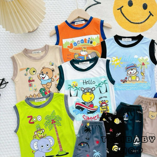 combo 3 bộ ba lỗ ngẫu nhiên cho bé trai gái 5-30kg
