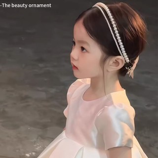Bờm tóc hạt trai nhiều tầng phong cách công chúa điệu đà xinh xắn cho bé gái Y047-5