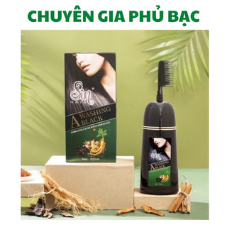 Dầu gội phủ bạc sin hair 500ml phủ màu nâu đen tự nhiên không hoá chất làm mềm tóc