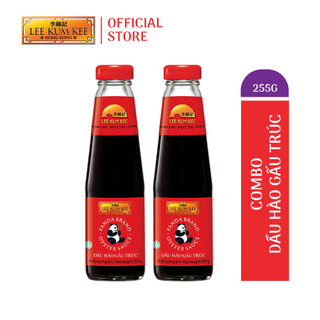 Dầu hào Lee Kum Kee Panda Brand Oyster Sauce (Combo 2 chai 255g) hiệu gấu trúc với chiết xuất hào chọn lọc 11%