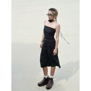 Áo Quây Kẻ Sọc kèm Quần Shorts Lowkie - Striped Tube Top & Striped Shorts