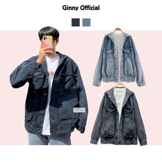 Áo khoác jean phối nón akj tk03 | phong cách | thời trang | ginnyofficial