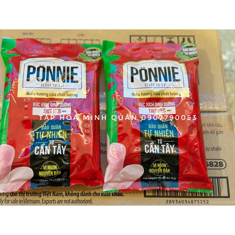 THÙNG 20 BỊCH XÚC XÍCH PONNIE - BẢO QUẢN TỰ NHIÊN TỪ CẦN TÂY ( XÚC XÍCH THỊT HEO/ XÚC XÍCH THỊT BÒ)