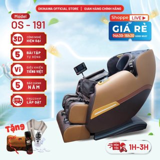 Ghế massage toàn thân Okinawa OS-191 phù hợp cho người lớn tuổi, hệ thống bi lăn từ đầu đến chân
