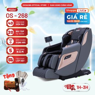 Ghế massage toàn thân Okinawa OS- 268, điều khiển bằng giọng nói tiếng việt, massage 4D chuyên sâu