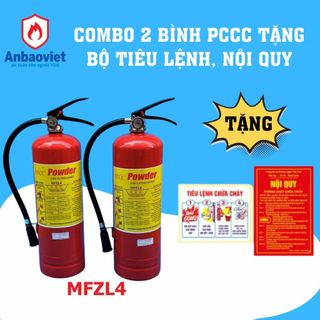 Combo 02 Bình chữa chay bột ABC 4kg tặng kèm bộ tiêu lệnh nội quy