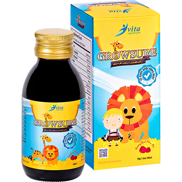 GROWSURE ENHANCED Siro Tăng Đề Kháng giúp bé ăn ngon, khỏe mạnh, tăng cường hệ miễn dịch