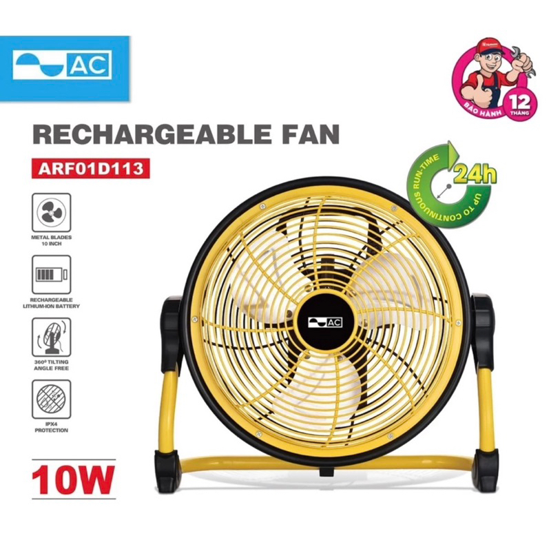 Quạt tích điện AC (COMET) 10W pin Lathium, siêu mát, tiện lợi,du lịch, hàng chính hãng thuộc COMET