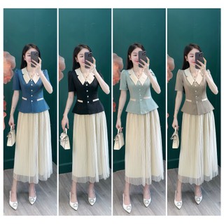 Áo kiểu nữ sang trọng, áo thiết kế CỔ XẺ vải Chéo Lụa( vải mới), họa tiết đường viền túi xinh xắn
