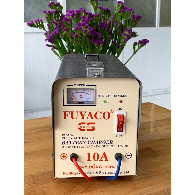 Máy sạc tự động ngắt 10A dây đồng 100%/máy sạc bình ắc quy/máy sạc ắc quy 12V-10A