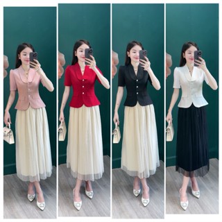  Áo nữ kiểu Cổ Vest Cách Tân thời trang công sở thiết kế thanh lịch 