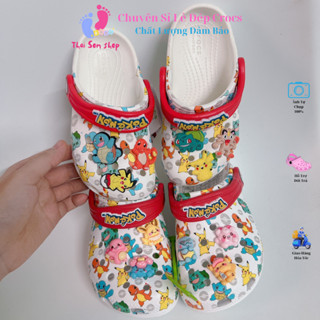[ Tặng 10 Sticker ] Dép Cross Pokemon mix Sticker 3D cho bé trai Thái Sơn Shop Sục Crocs cho nam nữ người lớn trẻ em