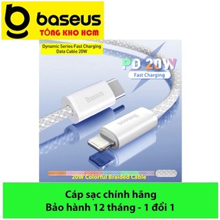 Cáp sạc nhanh Ai-phôn 20W, Baseus Dynamic Series Fast Charging Data Cable Type C to Lai-nin dây dù