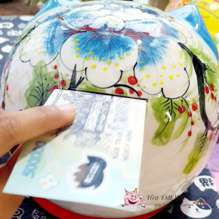 Heo bóng có khe nhét dài vừa tờ tiền size 3 ,size 4, size 5 gốm sứ ống tiết kiệm lợn đất