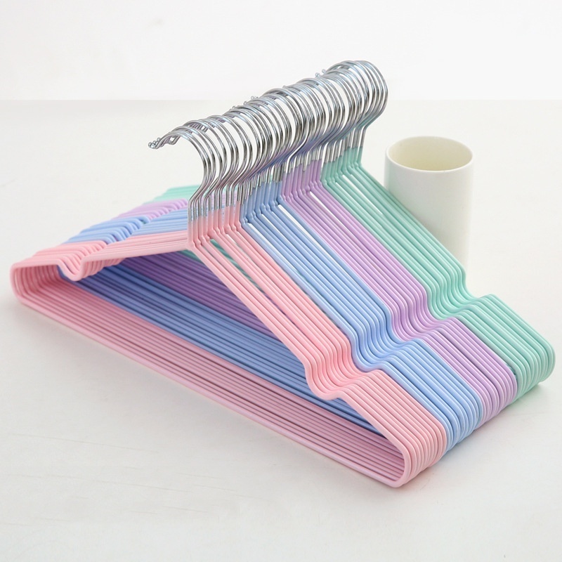 [MÃ ANCMAR GIẢM 15%] Combo 30cái hoặc 50cái Móc quần áo nhôm bọc nhựa Người lớn / Trẻ em loại 40cm