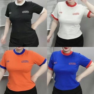 TCSHOPJEANS Áo Thun Babytee Tay Phối Viền Bigsize CAM XANH ĐEN TRẮNG MÃ 157