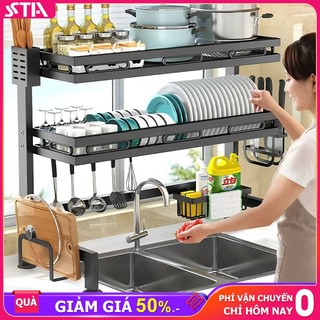 Sta kệ đựng bát đĩa cao cấp trên bồn rửa bát đa năng tầng kệ chén đĩa