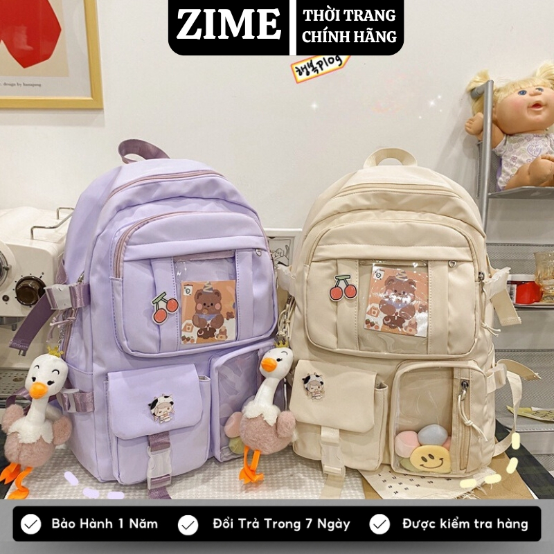 Balo nữ đi học ZIME Cặp đi học cho bé trai bé gái cấp 1 cấp 2 Balo học sinh tiểu học chất liệu chống