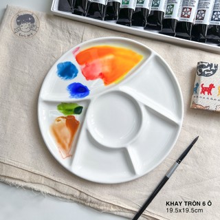 Palette pha màu bằng sứ - Khay pha màu