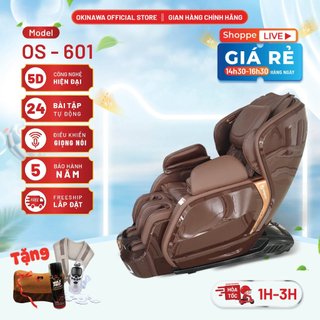 Ghế massage toàn thân Okinawa Os - 601,con lăn di chuyển 5D, ghế mat xa cao cấp