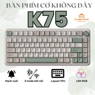 Bàn Phím Không Dây Monka K75 - 3 mode kết nối - Mạch xuôi - Hỗ trợ hotswap - Led RGB nhiều chế độ