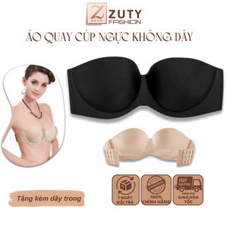 Áo Ngực Nữ Không Dây Chống Tuột, Áo quay cúp ngực tạo khe nâng ngực ZUTY 218