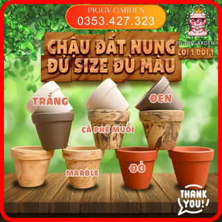 Chậu đất nung - Chậu trồng sen đá, xương rồng - Chậu đất nung mini 3cm - 11cm