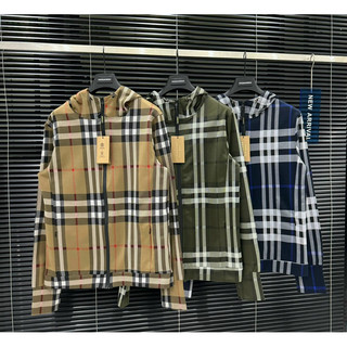 Áo chống nắng nam nữ BBR dệt kẻ pha xung quanh áo thêu mũ dây rút cao cấp