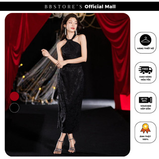 Đầm body cổ yếm dự tiệc chất liệu lụa gấm sang trọng bbstore's -d2782