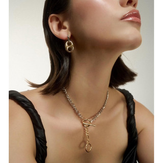 Bông tai và vòng cổ kim loại owen | anhs accessories