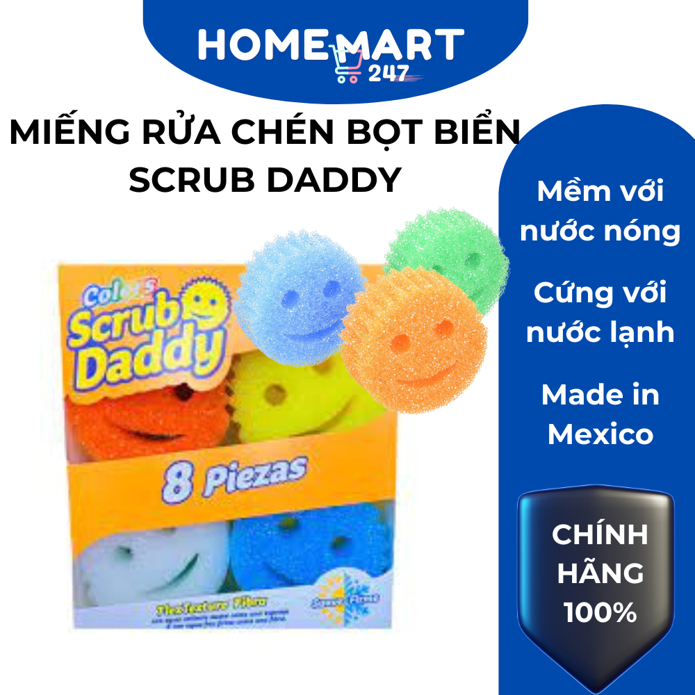 MIẾNG RỬA CHÉN SCRUB DADDY BỌT BIỂN CHÍNH HÃNG MỸ