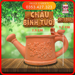 Chậu đất nung - Chậu trồng sen đá, xương rồng - Chậu bình tưới miệng 7.5cm, cao 7.5cm