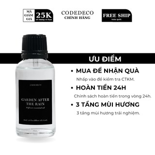 Tinh dầu khuếch tán codedeco garden after the rain 30ml