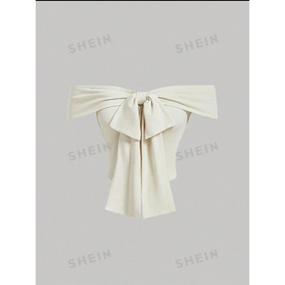 [ORDER SHEIN] Áo Trễ Vai Phối Nơ Phía Trước
