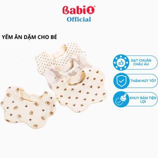 Yếm Ăn Dặm Cho Bé Babi1 Care Zelo 6 Lớp Muslin Cotton 100% Tự Nhiên Khuy Bấm Tiện Lợi