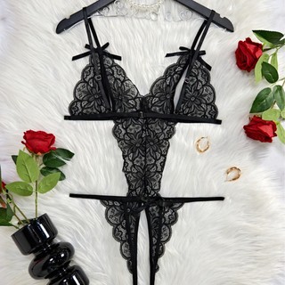  Đồ Ngủ Bodysuit Ren Sexy Xuyên Thấu Hở Đáy Đồ Lót Liền Thân Gợi Cảm Sexy Quyến Rũ - LALA HONEY 