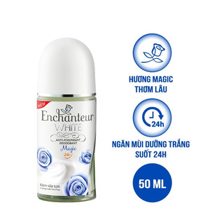 Lăn khử mùi dưỡng trắng da kem sữa tươi Enchanteur White Magic 50ml