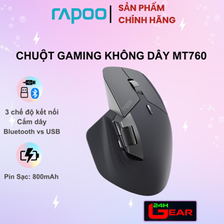 Chuột Không Dây Rapoo MT760 Silent Pin sạc 800mAh-Bluetooth,2.4G ,Có dây(Kết nối tối đa 5 thiết bị)